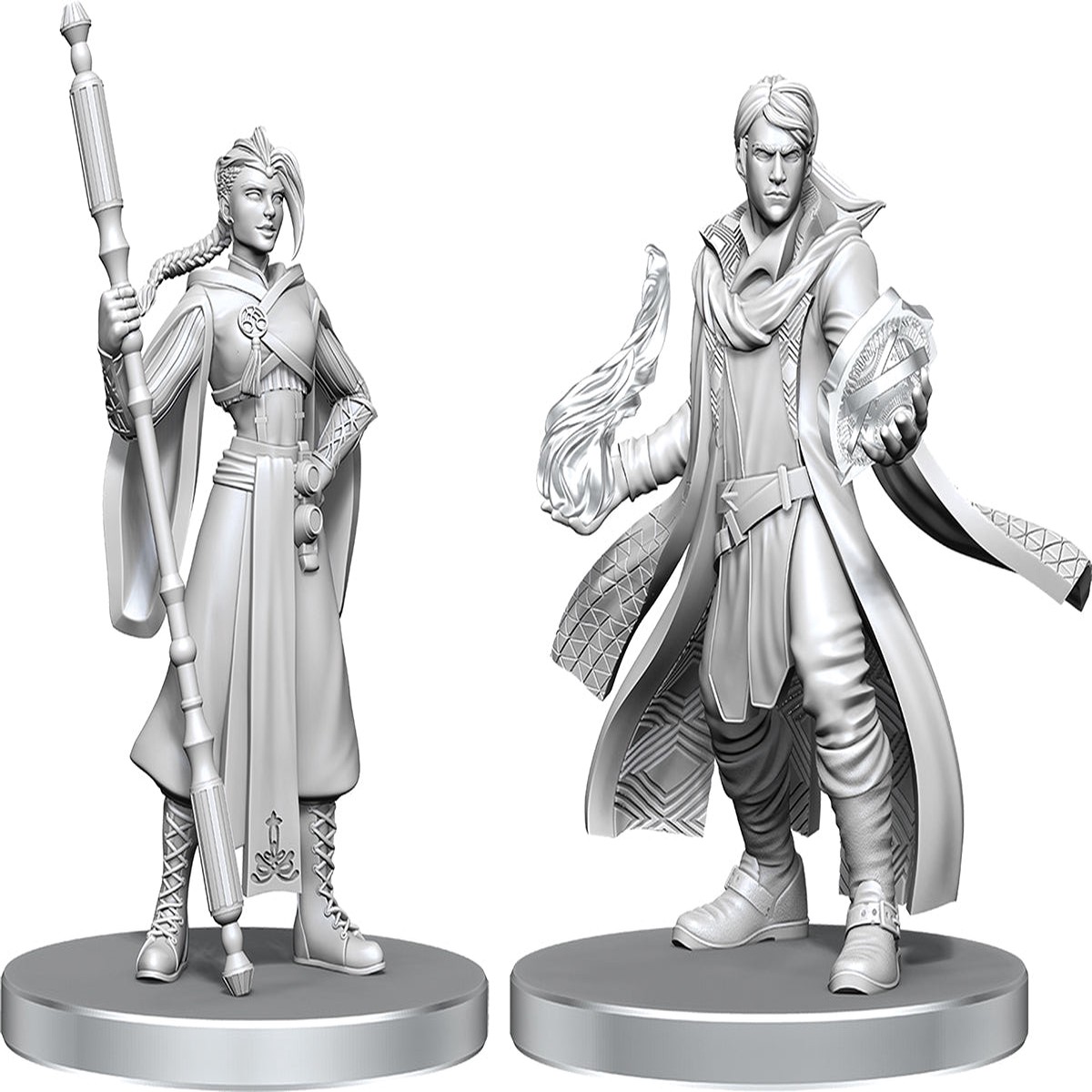 Critical Role Unpainted Miniatures Beauregard Lionett & Caleb Widogast