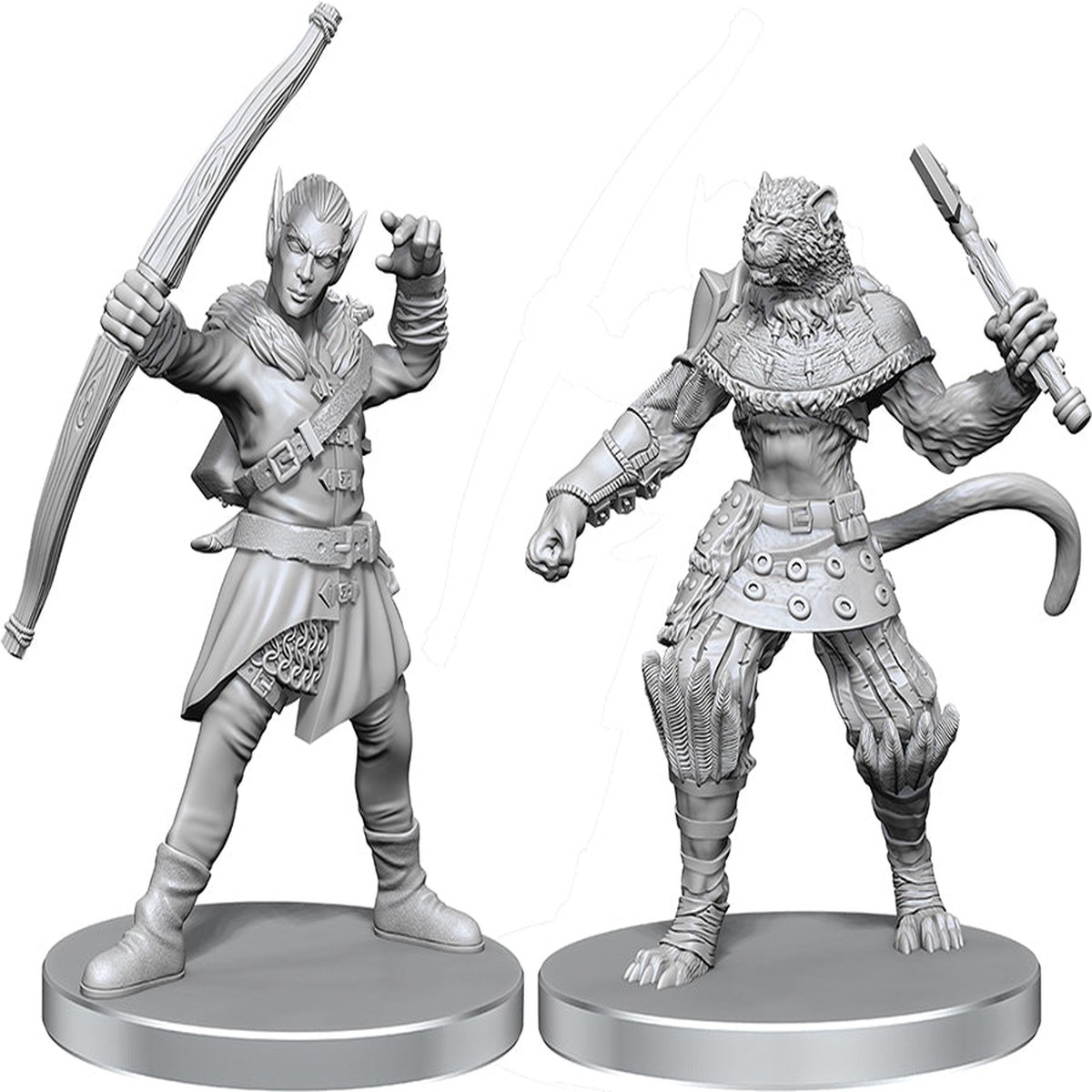 Pathfinder Battles Deep Cuts Unpainted Miniatures Elf Hunter & Catfolk Bandit
