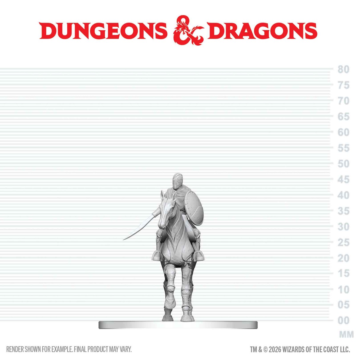 D&D Nolzur's Unpainted Miniatures W29 NIMBLEWRIGHT STEED WITH RIDER