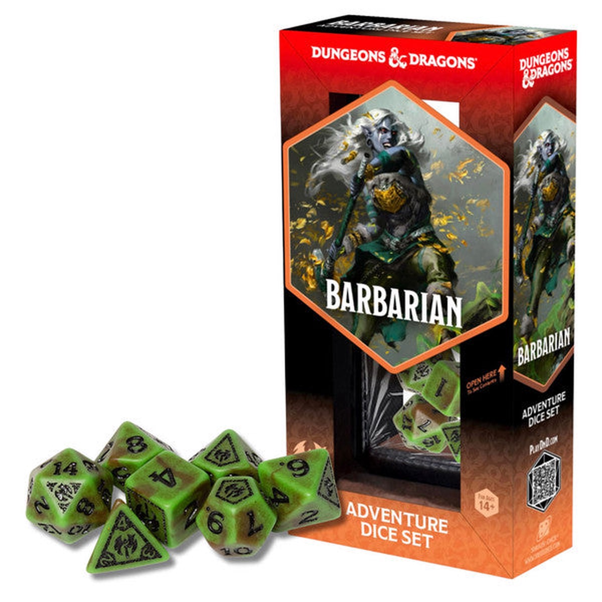 D&D Adventure Dice: Barbarian (Green / Brown)