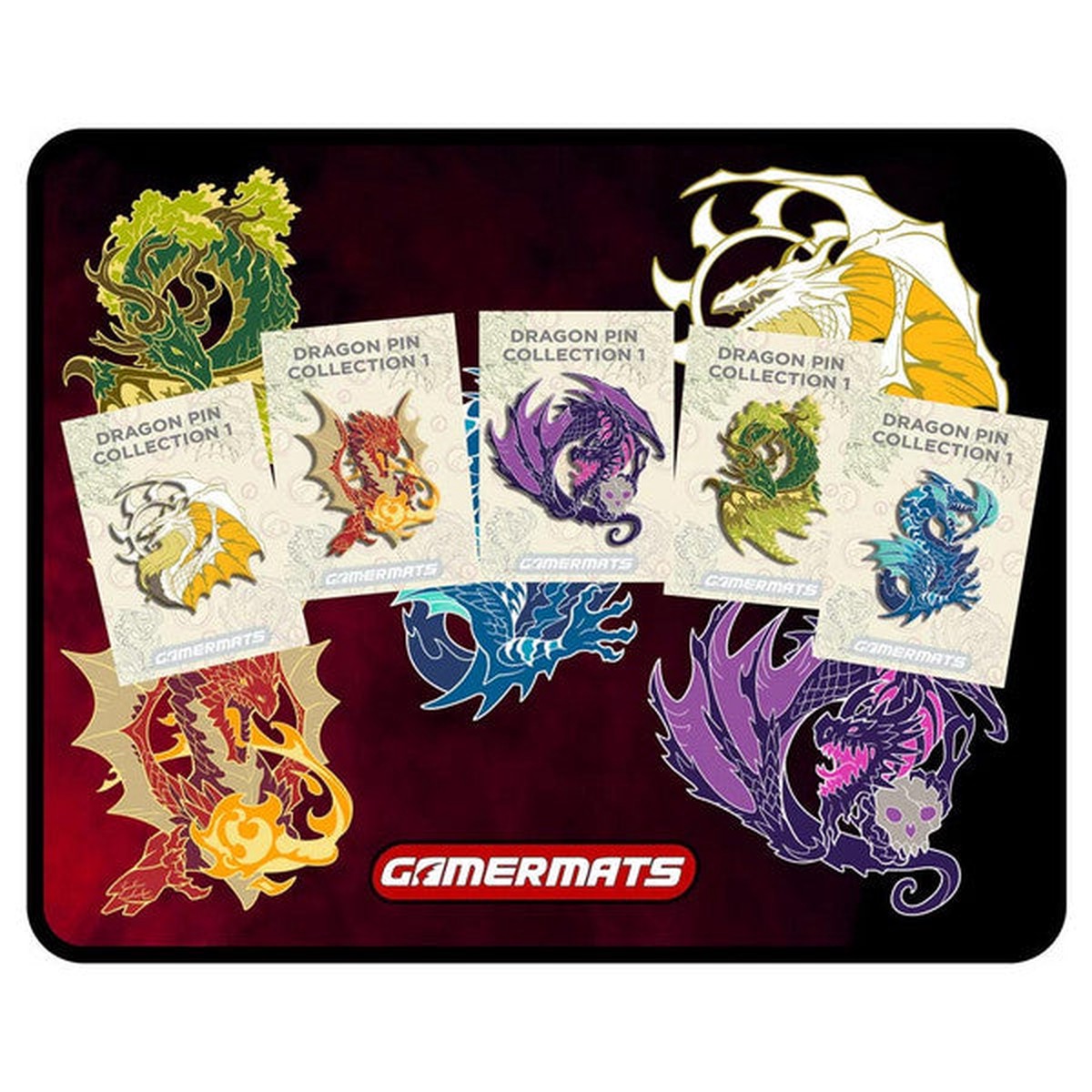 GameHead Pins: Dragons Set with Pin Mat