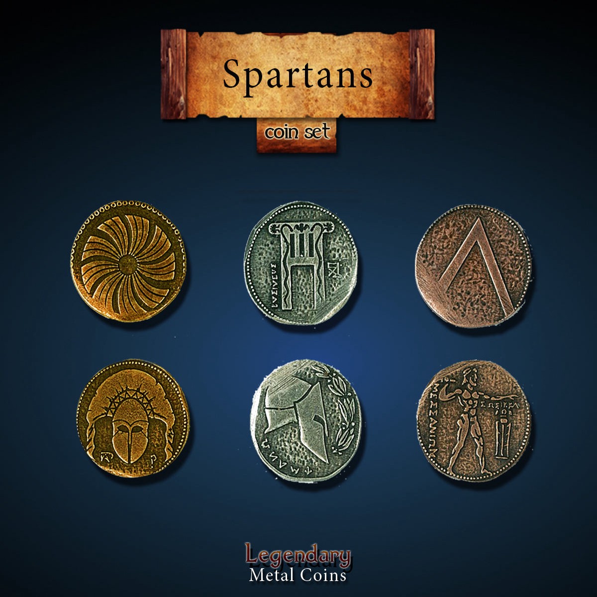 Legendary Metal Coins - Spartan (3 options)