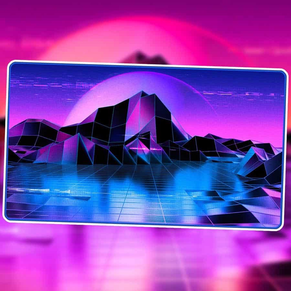 1UP Premium Playmat - Retrowave Island