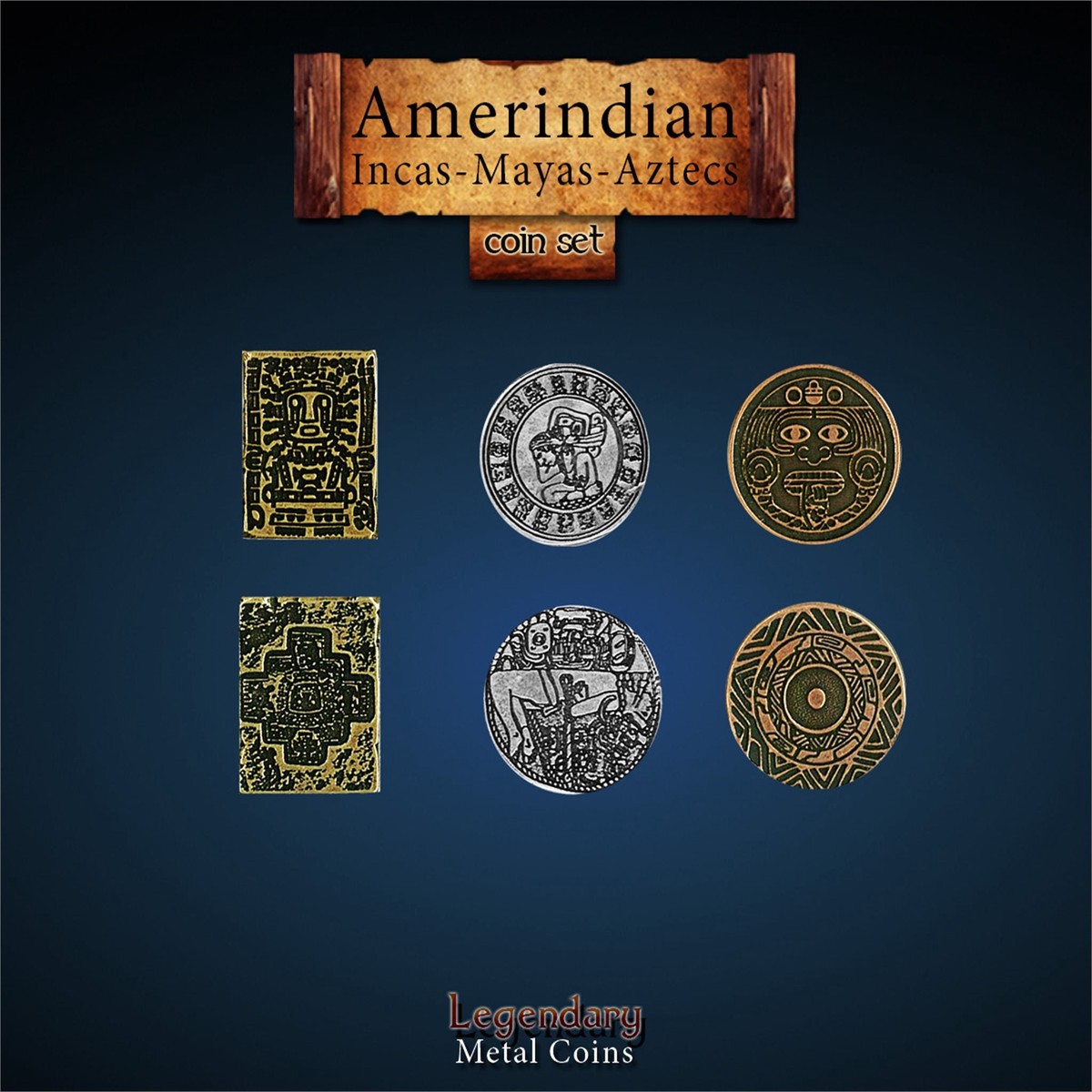 Legendary Metal Coins - Amerindian (3 options)