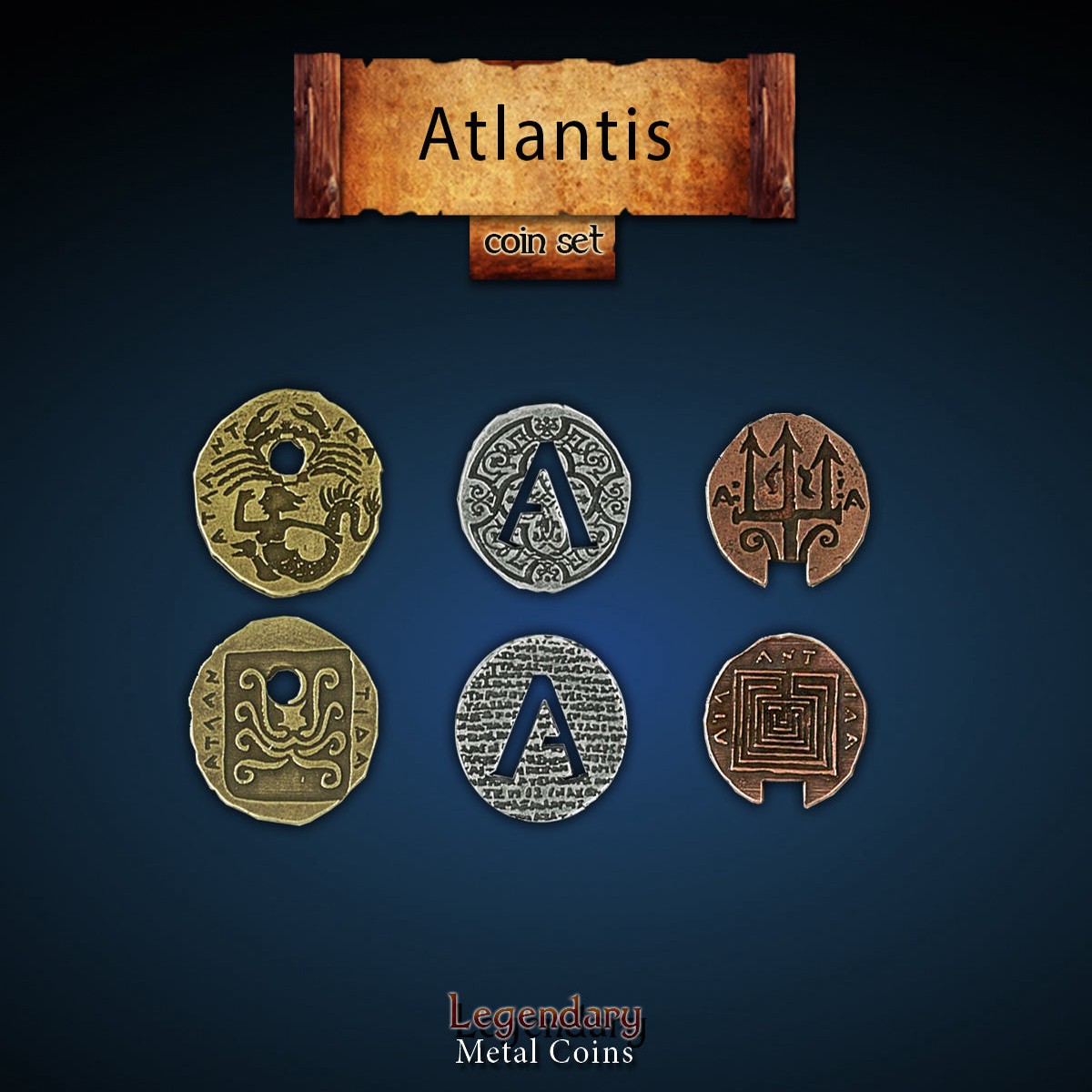 Legendary Metal Coins - Atlantis (3 options)
