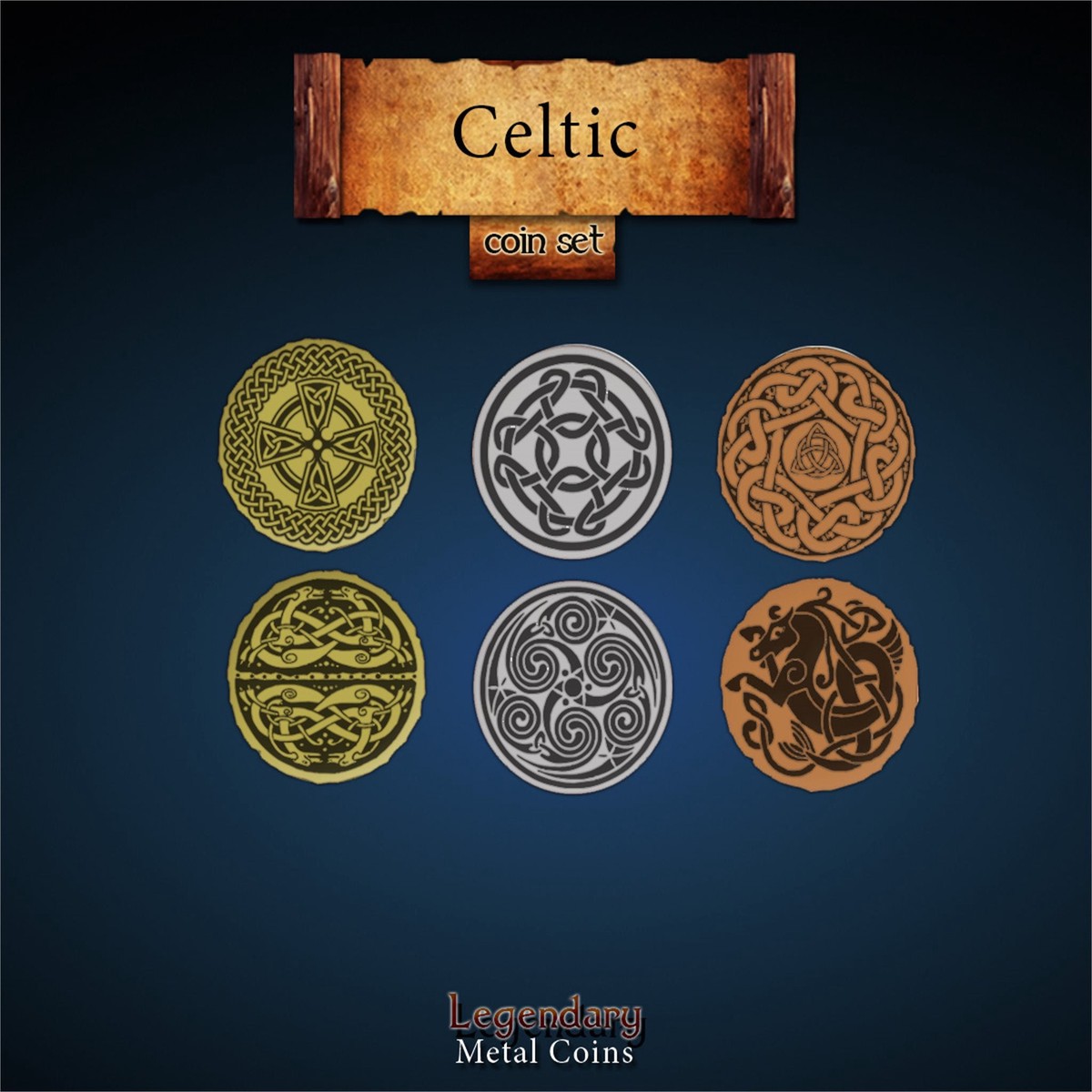 Legendary Metal Coins - Celtic (3 options)