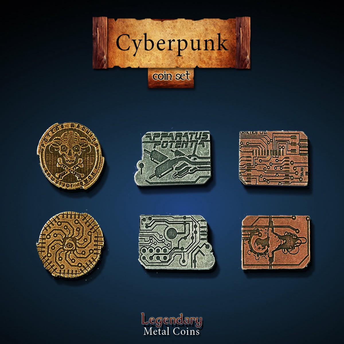 Legendary Metal Coins - Cyberpunk (3 options)