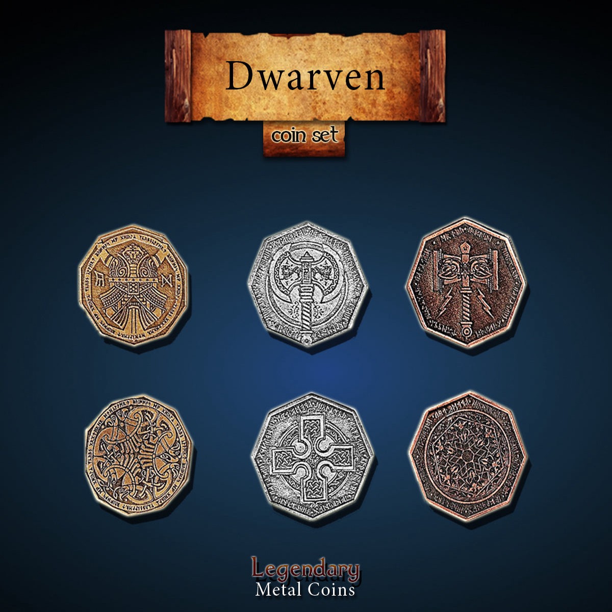 Legendary Metal Coins - Dwarven (3 options)