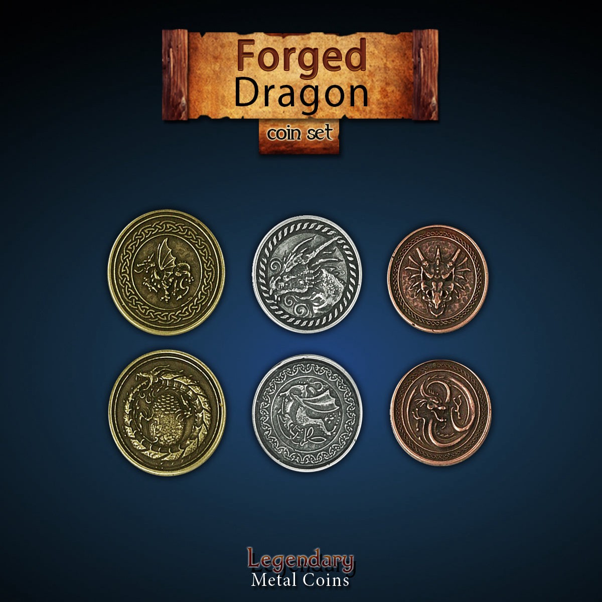 Legendary Metal Coins - Forged Dragon (3 options)