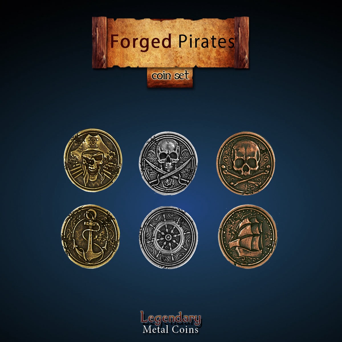 Legendary Metal Coins - Forged Pirate (3 options)