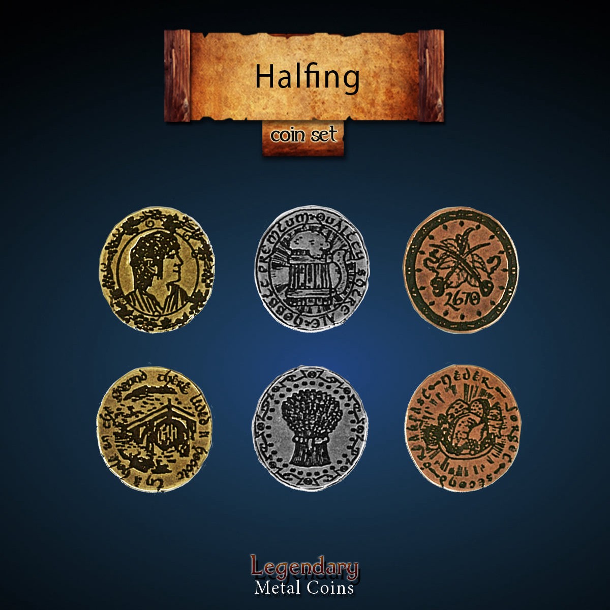 Legendary Metal Coins - Halfling (3 options)