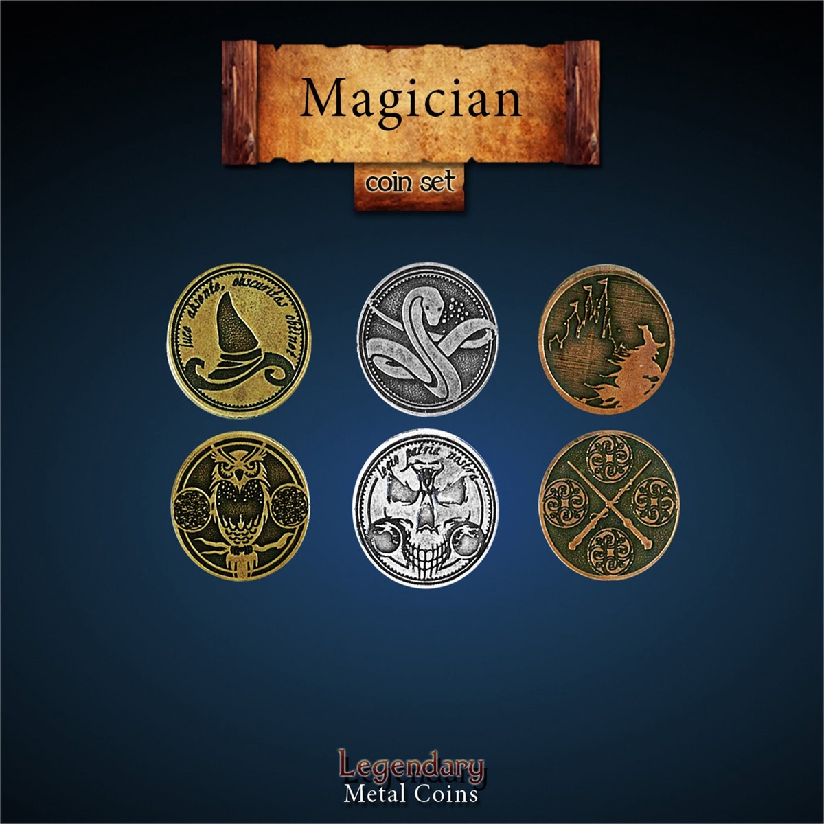 Legendary Metal Coins - Magician (3 options)