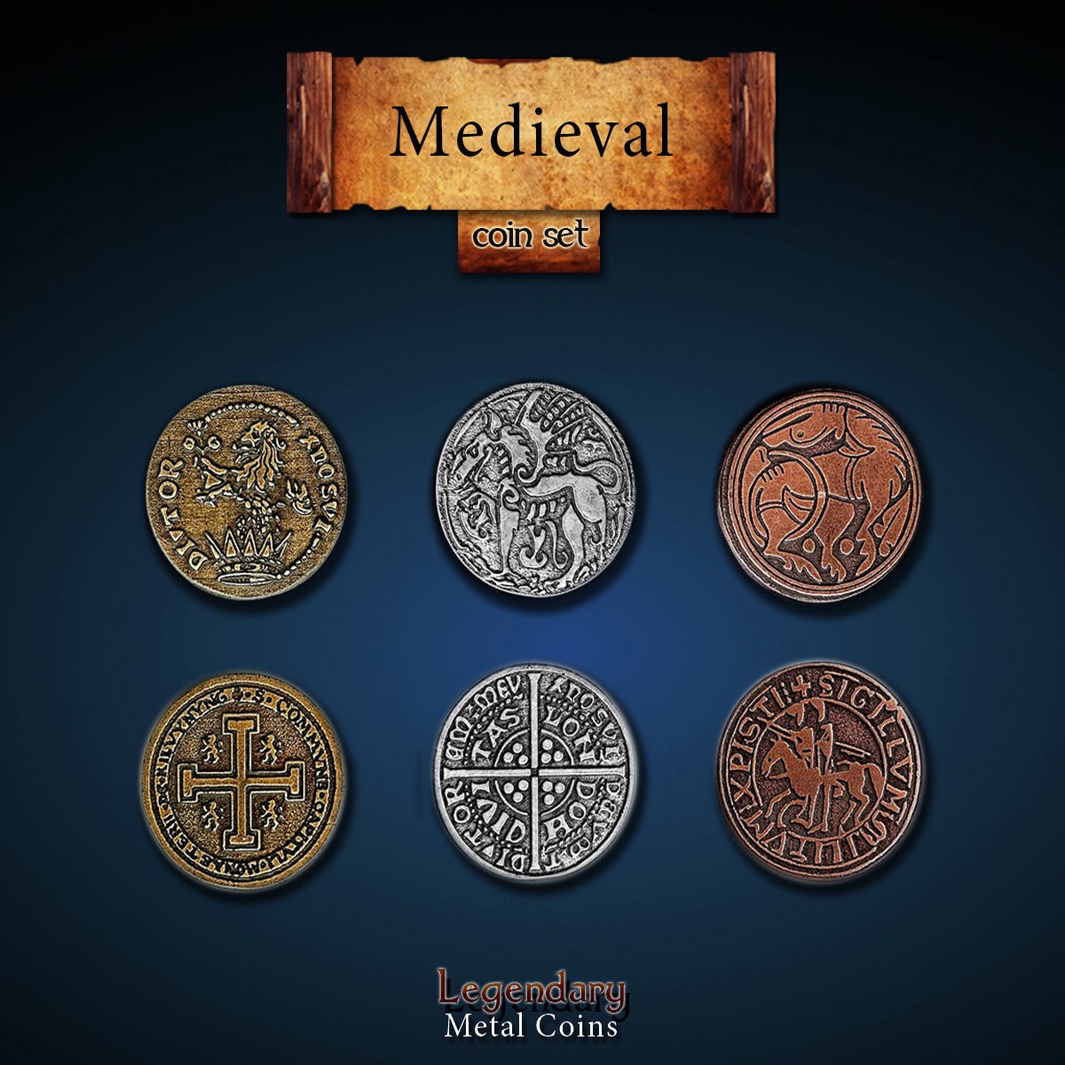 Legendary Metal Coins - Medieval (3 options)