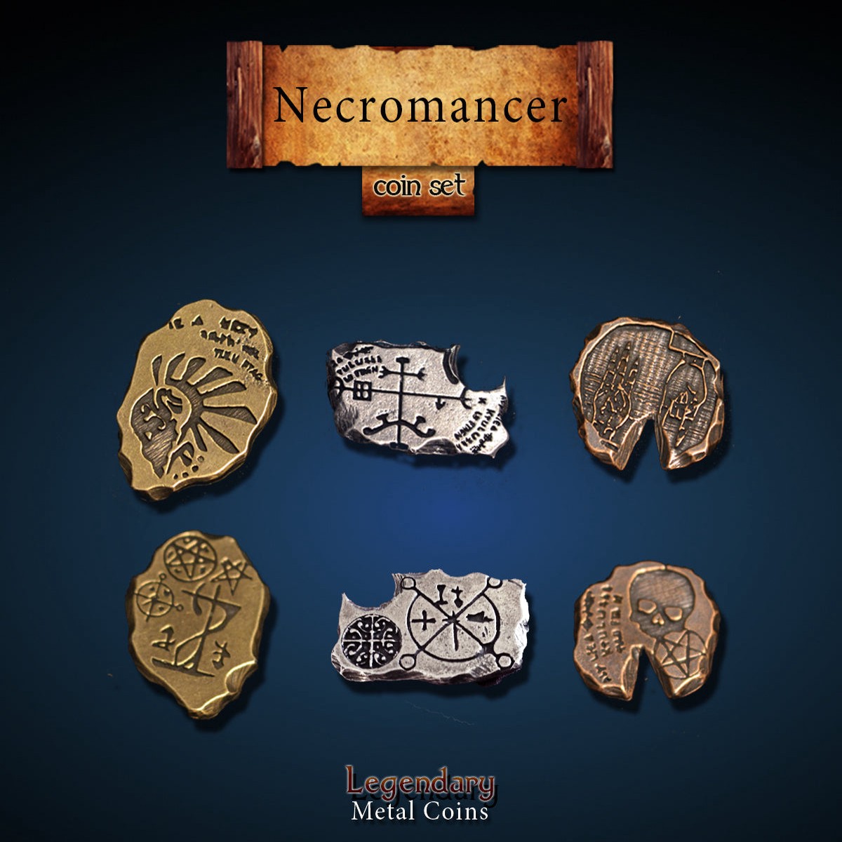 Legendary Metal Coins - Necromancer (3 options)