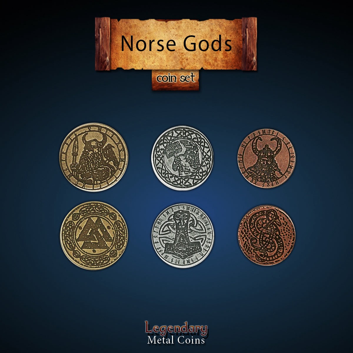 Legendary Metal Coins - Norse Gods (3 options)