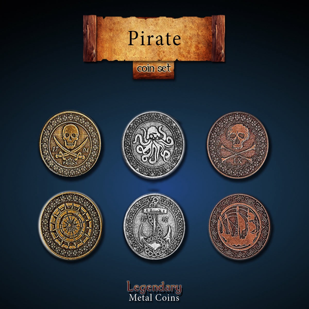 Legendary Metal Coins - Pirate (3 options)