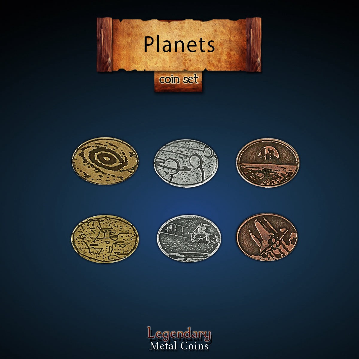 Legendary Metal Coins - Planets (3 options)