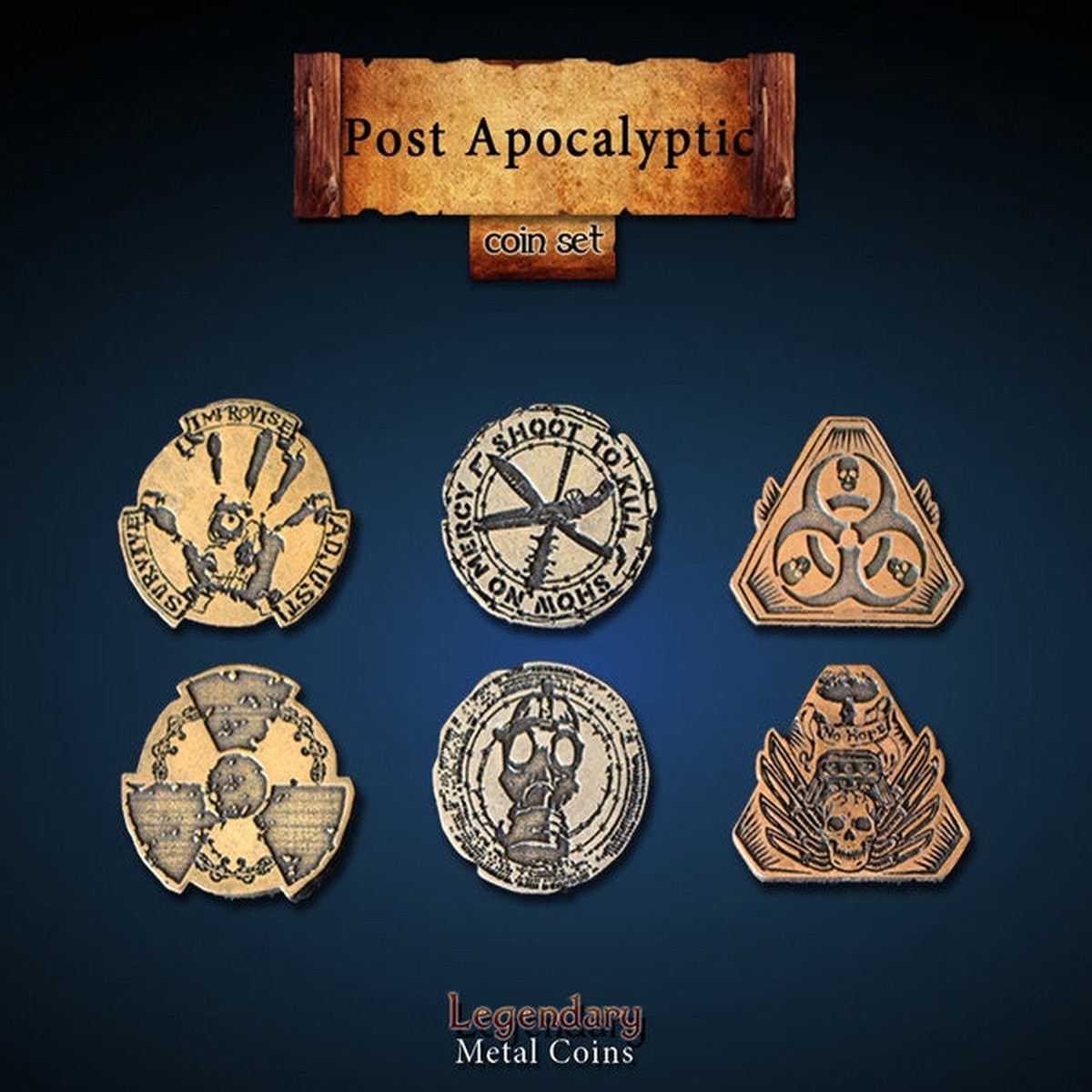 Legendary Metal Coins - Post Apocalyptic (3 options)