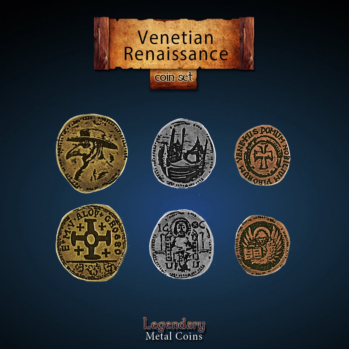 Legendary Metal Coins - Venetian Renaissance (3 options)