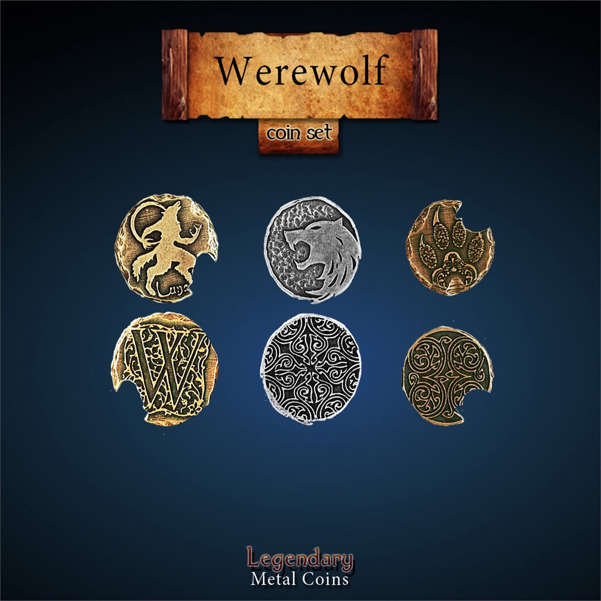 Legendary Metal Coins - Werewolf (3 options)