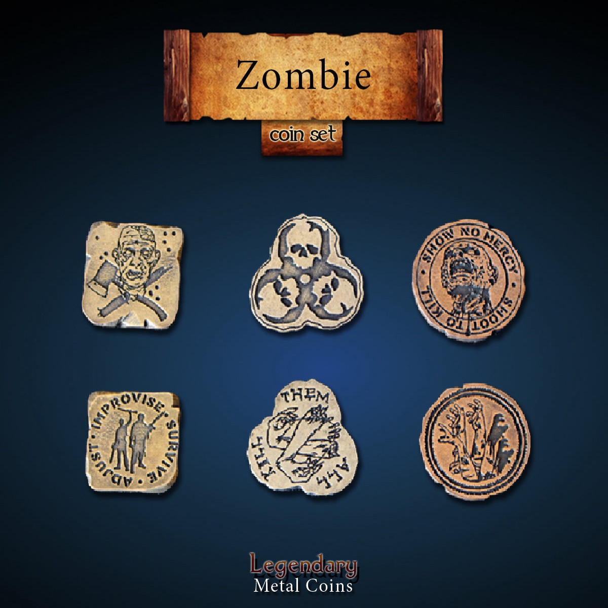 Legendary Metal Coins - Zombie (3 options)
