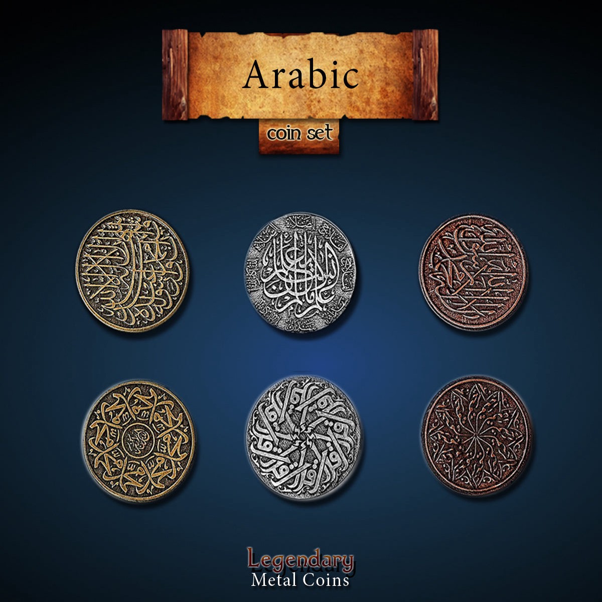 Legendary Metal Coins - Arabic (3 options)