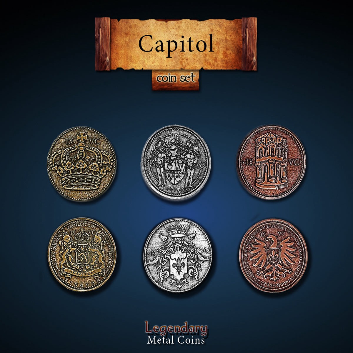 Legendary Metal Coins - Capitol (3 options)