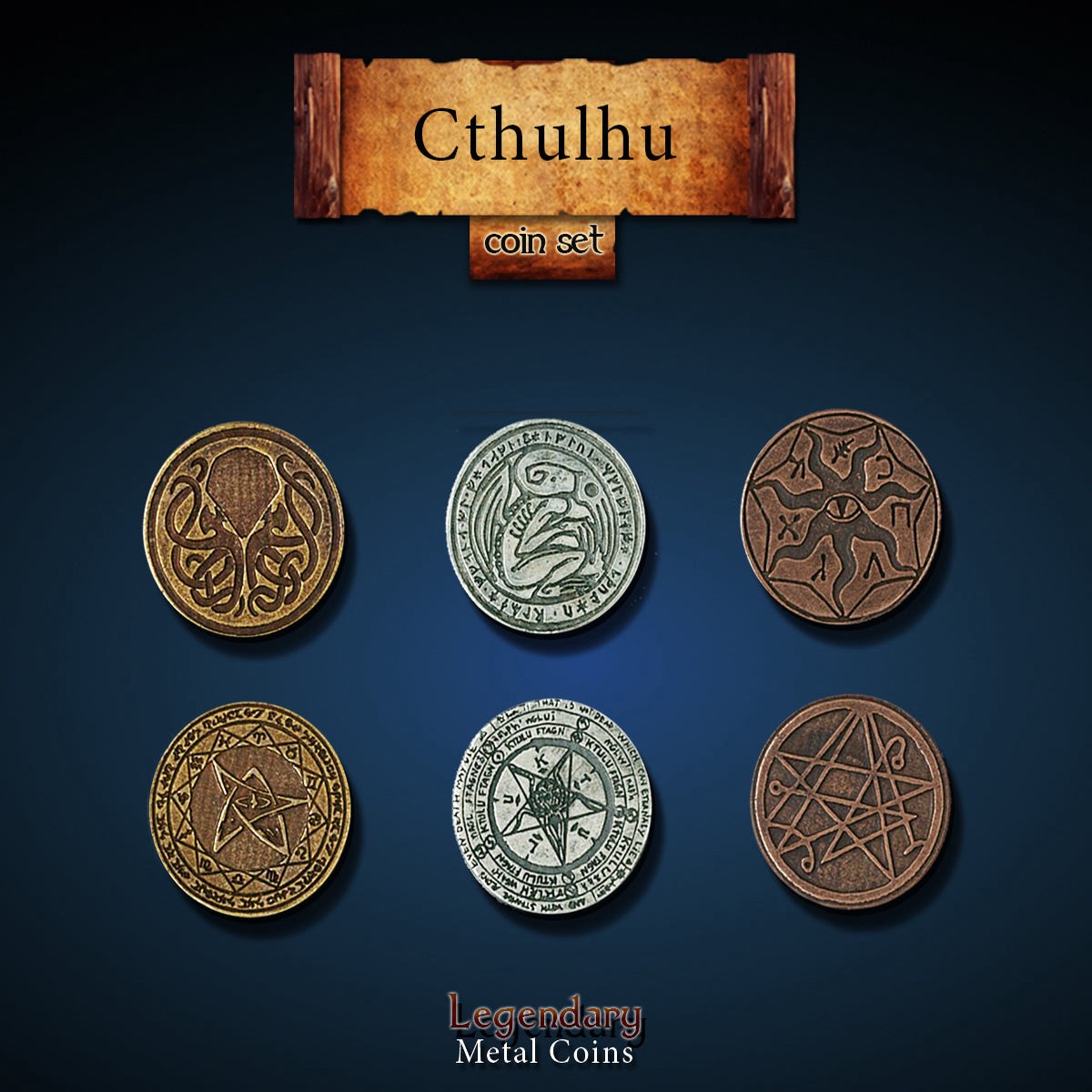 Legendary Metal Coins - Cthulhu (3 options)