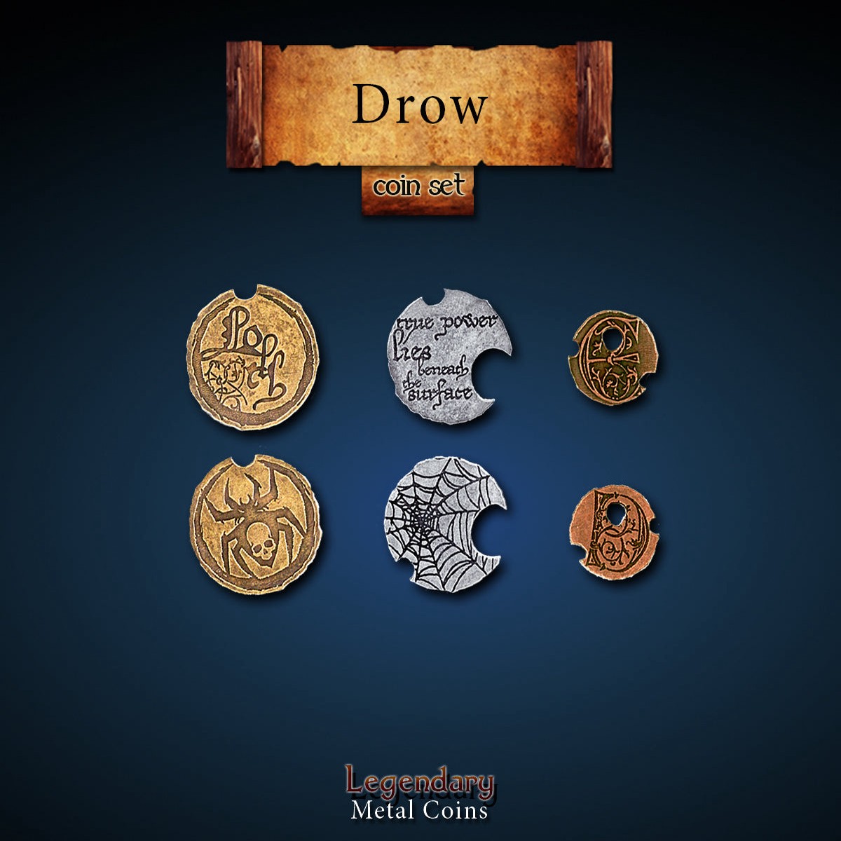 Legendary Metal Coins - Drow (3 options)