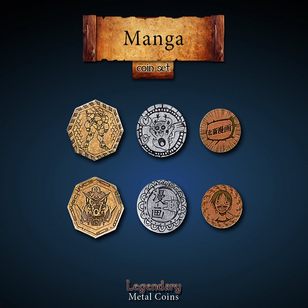 Legendary Metal Coins - Manga (3 options)