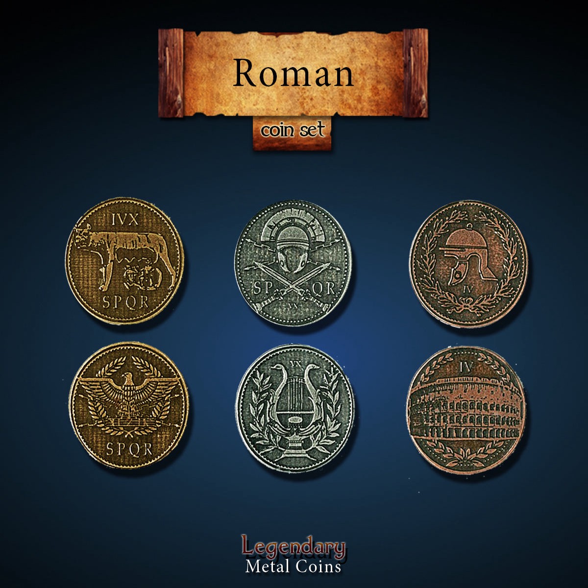 Legendary Metal Coins - Roman (3 options)