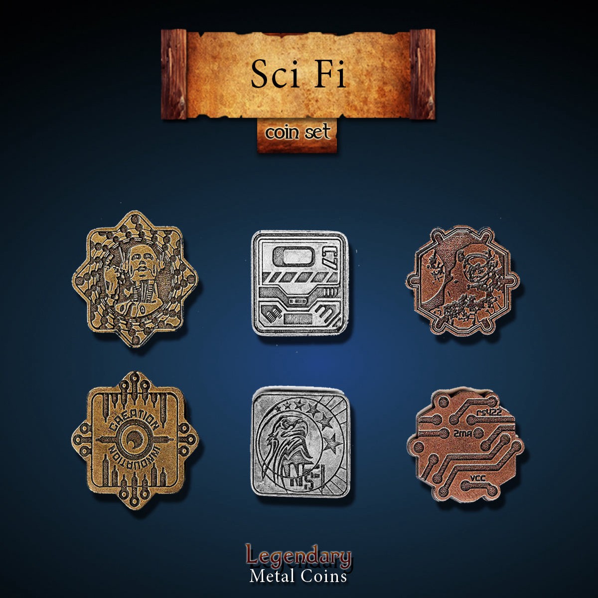 Legendary Metal Coins - Sci Fi (3 options)