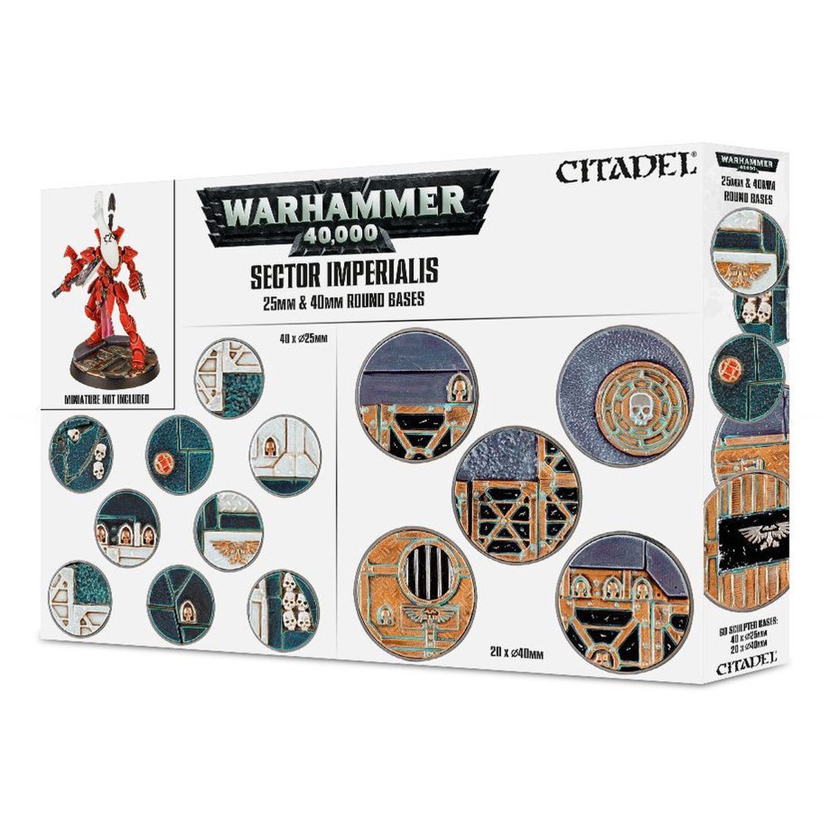 Warhammer 40K Sector Imperialis 25mm & 40mm Round Bases