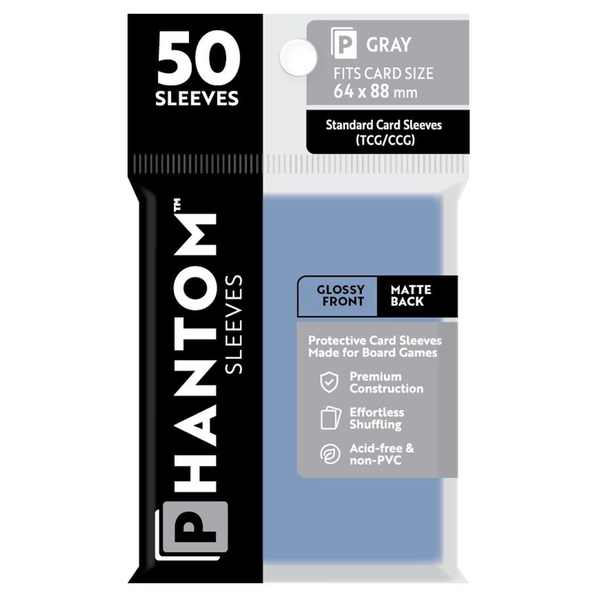 Phantom Sleeves: Gray 50ct Gloss/Matte