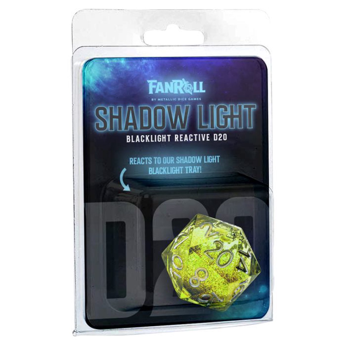 d20 Liquid Core Blacklight: Neon Green