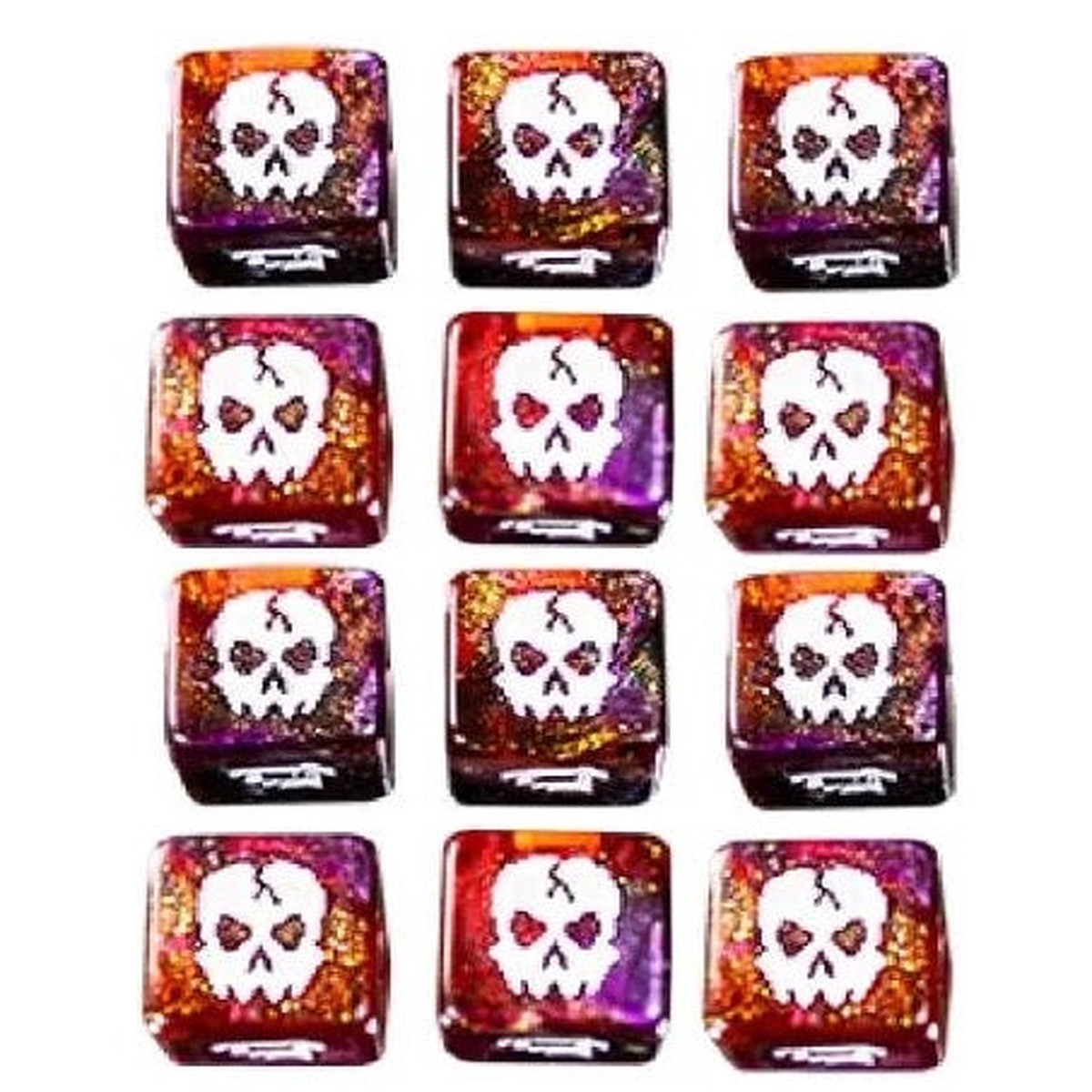 1UP Dice 12d6 Set: Cackling Skull