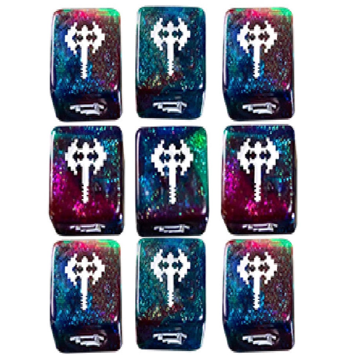 1UP Dice 9d6 Set: Zombie Chopper +5