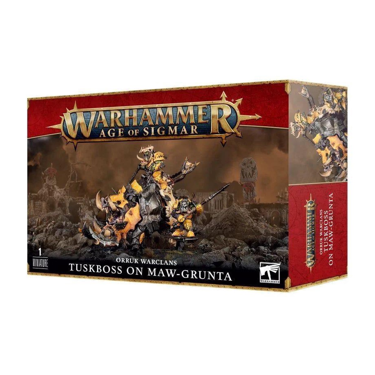 Age of Sigmar Orruk Warclans: Tuskboss on Maw-grunta