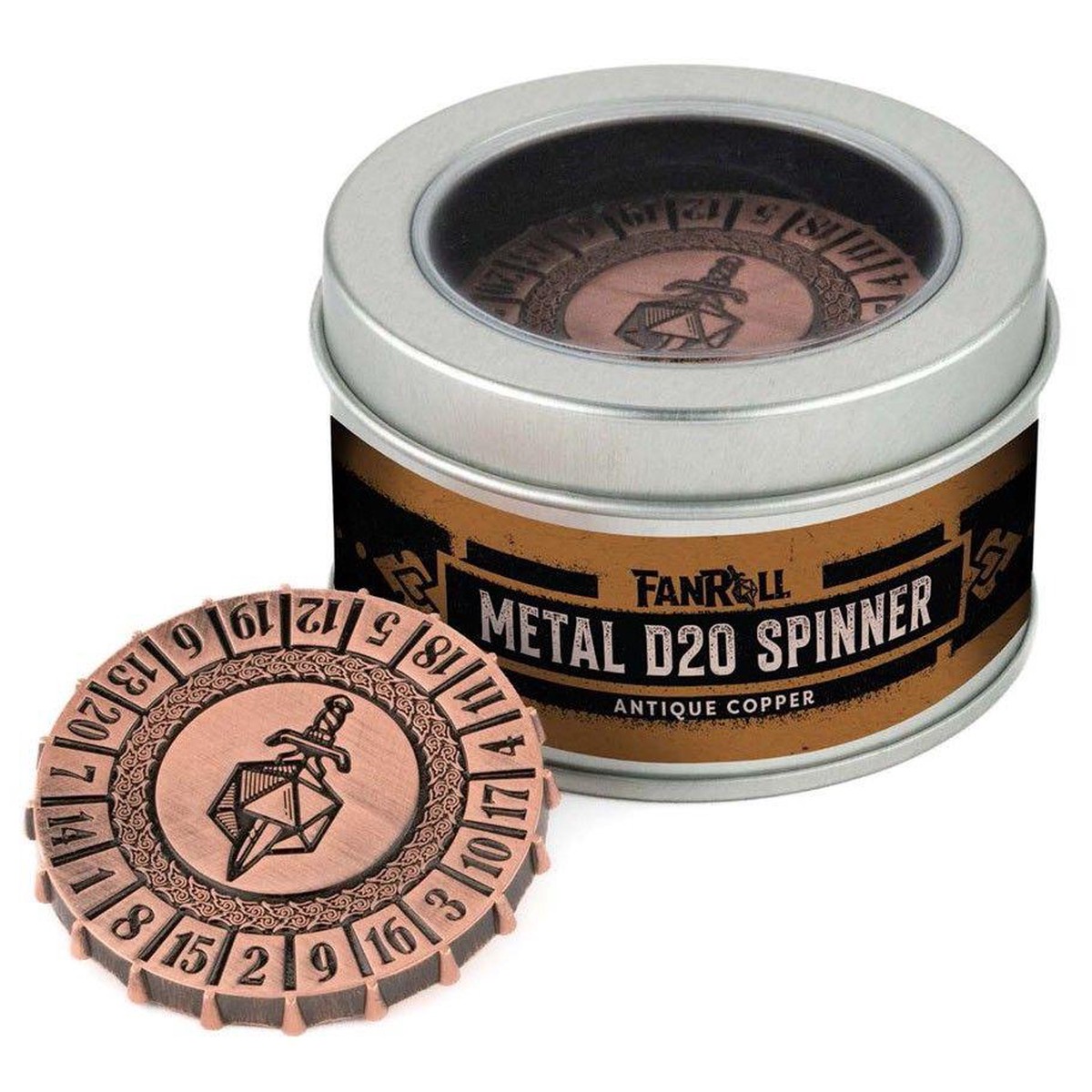 d20 Spinner Antique Copper