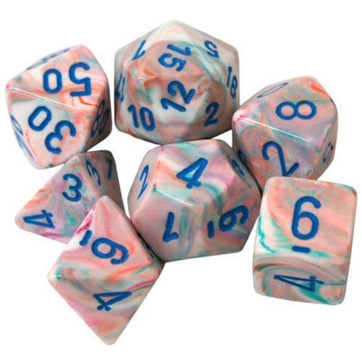 Festive Mini-hedral Pop Art/Blue 7-Die set