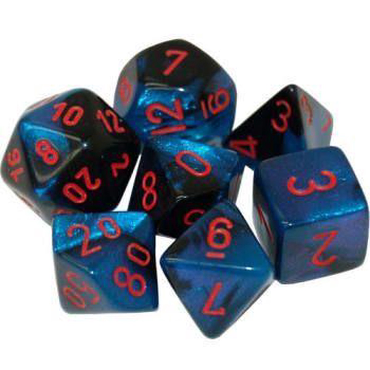 Gemini Mini-hedral Black-Starlight/red 7-Die Set