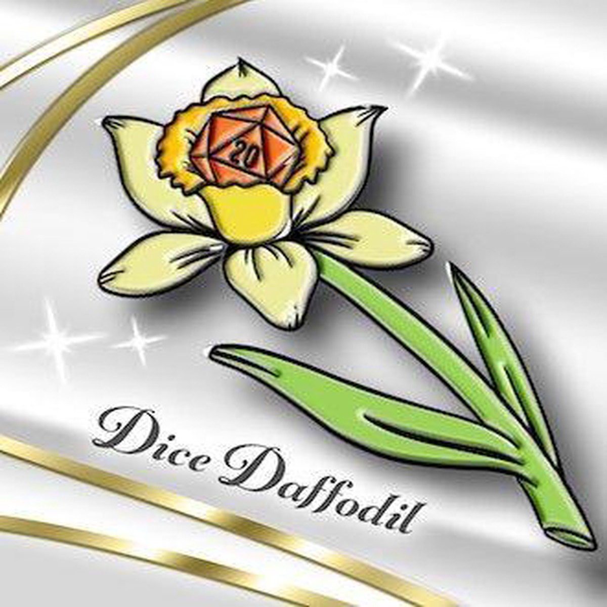 Dice Daffodil pin