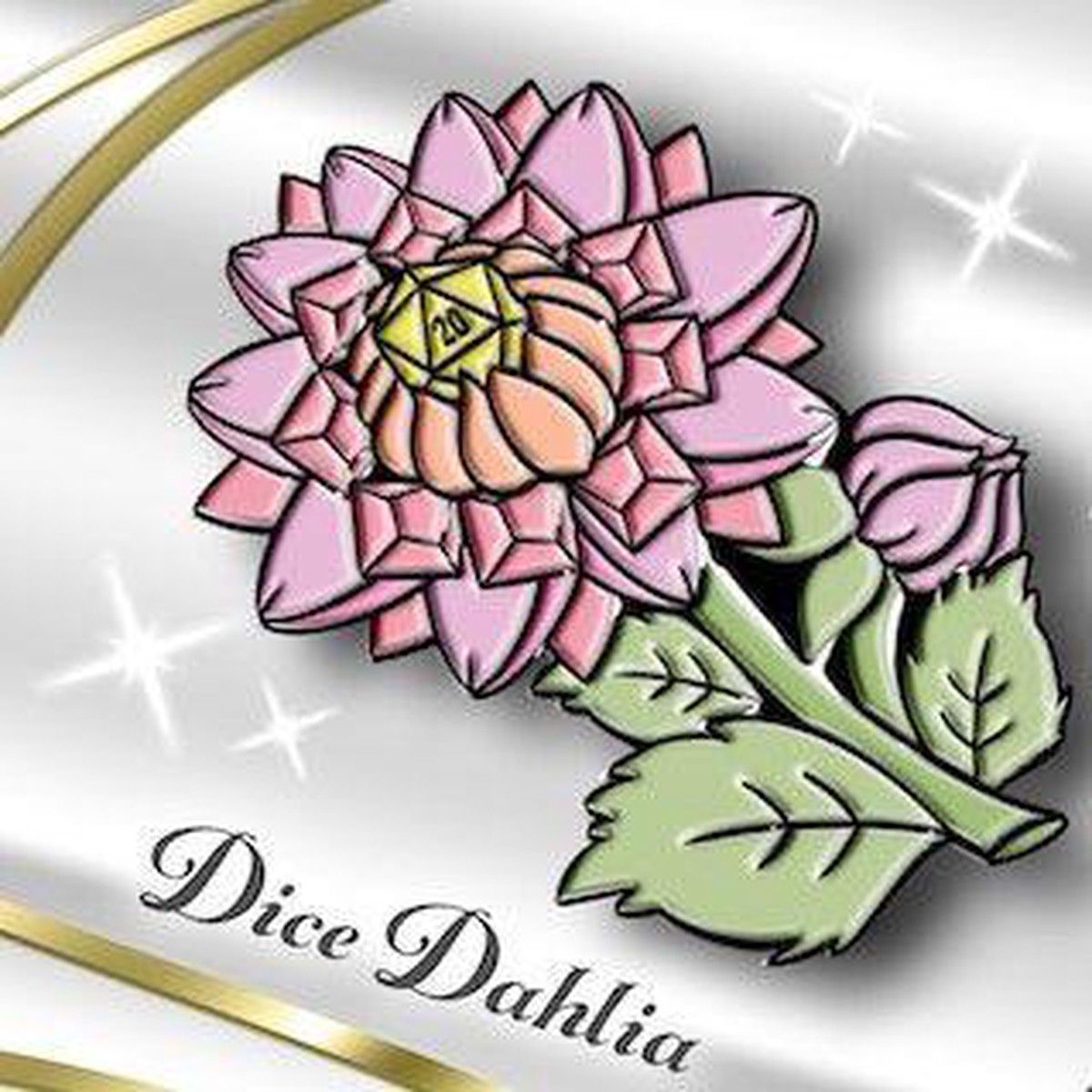 Dice Dahlia pin