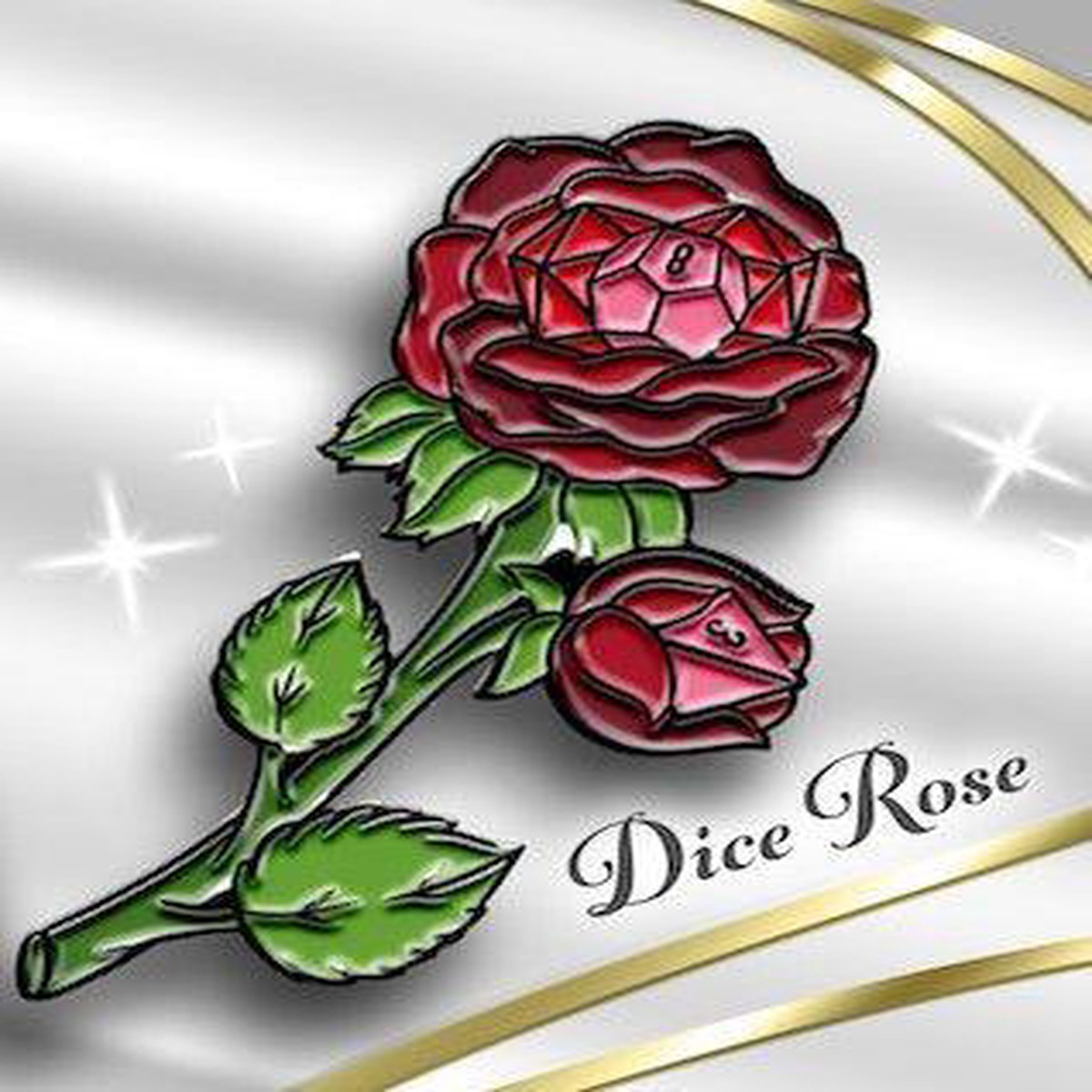 Dice Rose pin