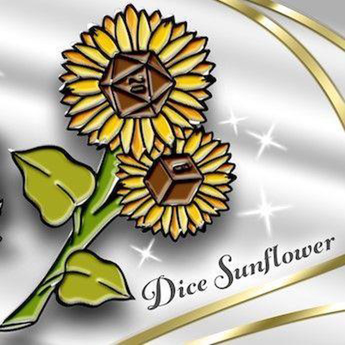 Dice Sunflower pin