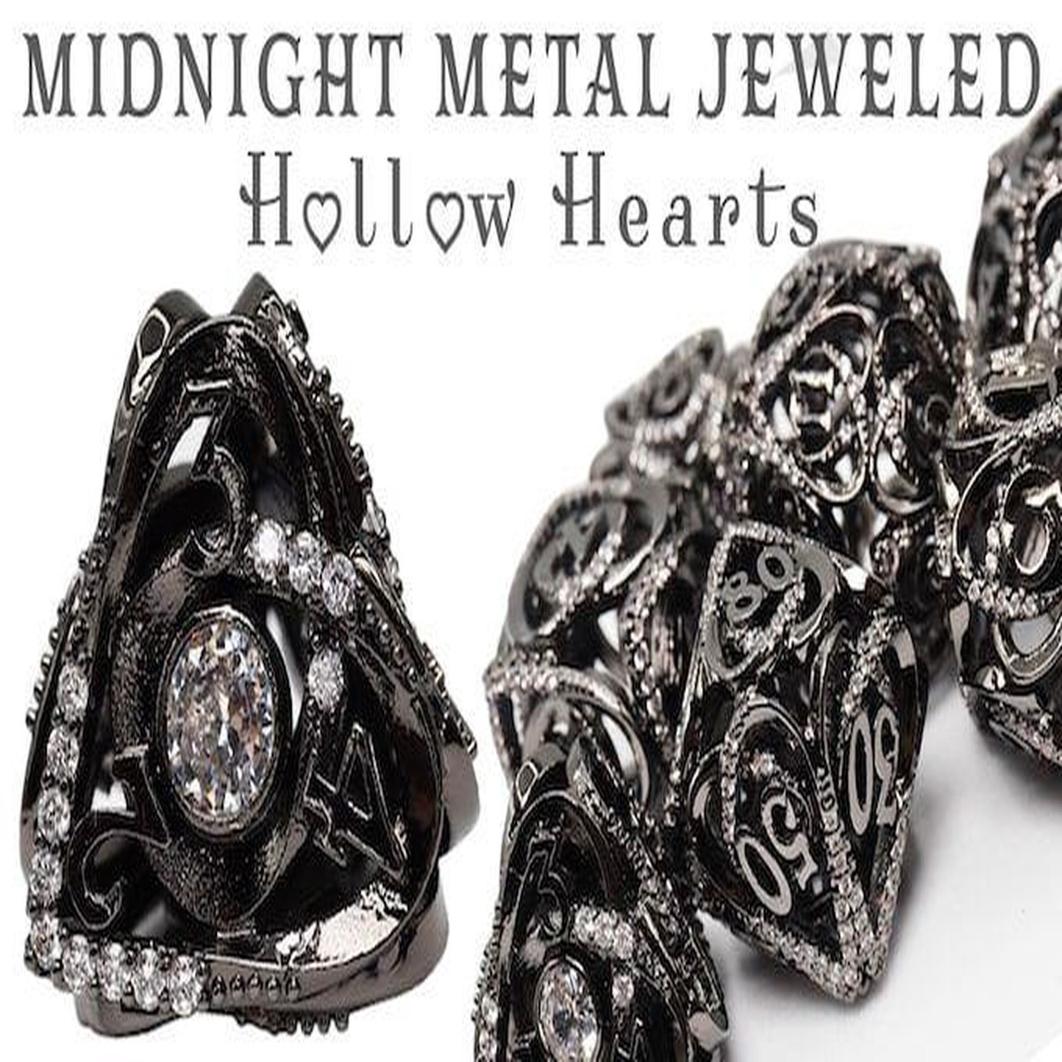 Midnight Metal Hollow Hearts 7Set
