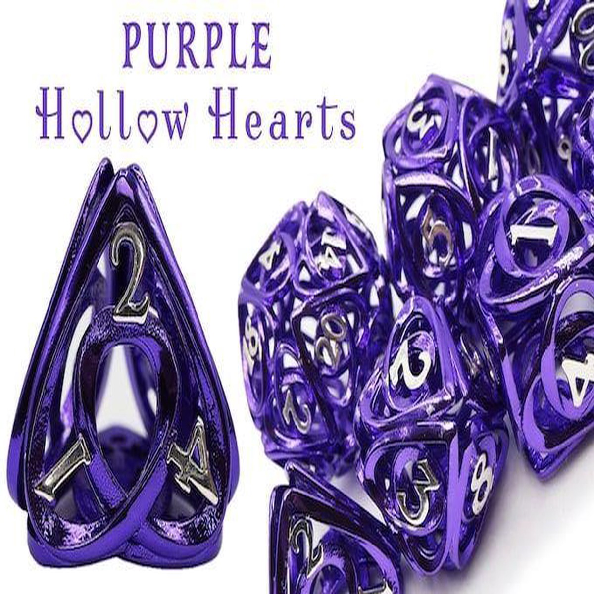Purple Hollow Hearts 7-Set