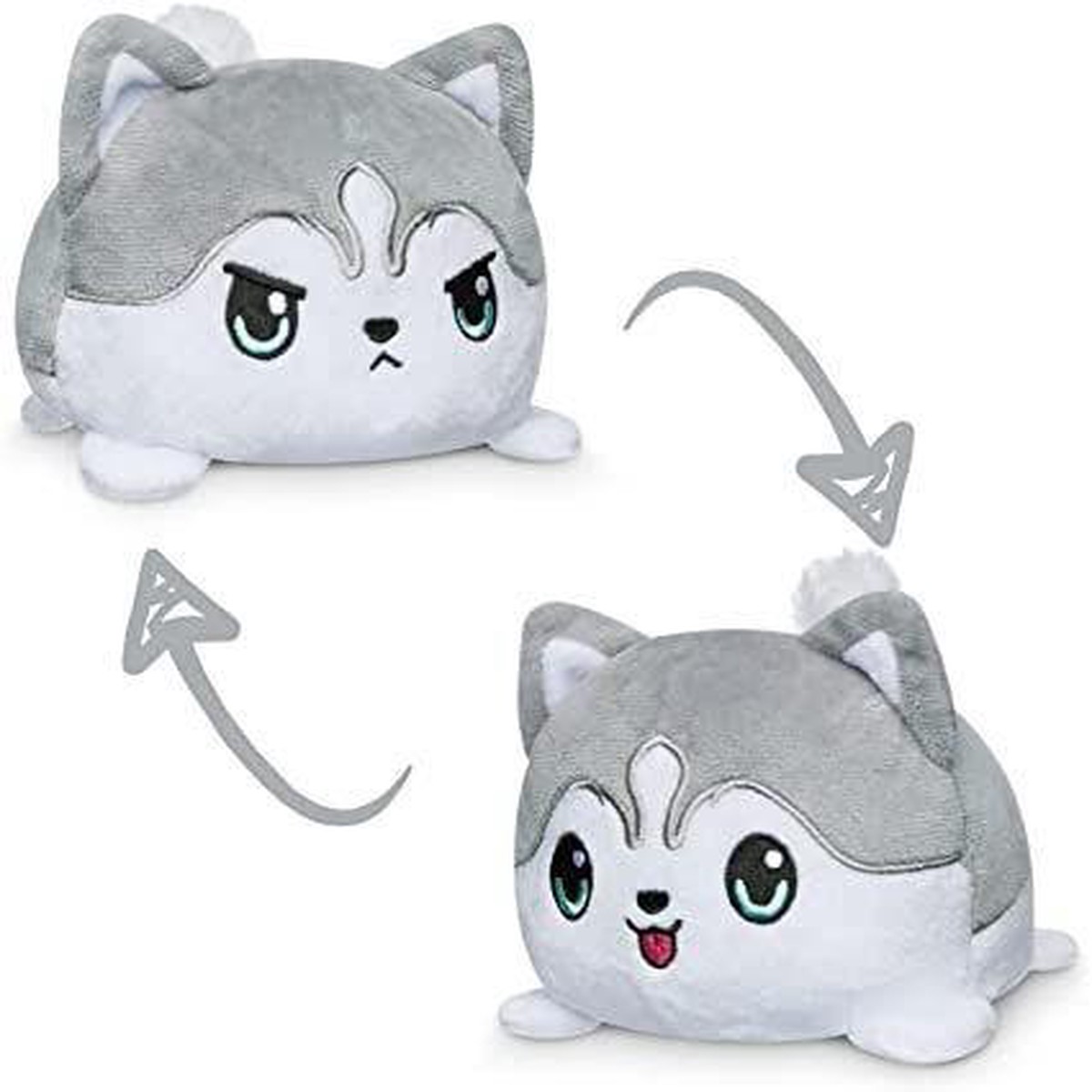 Reversible Husky Plush Happy/Angry