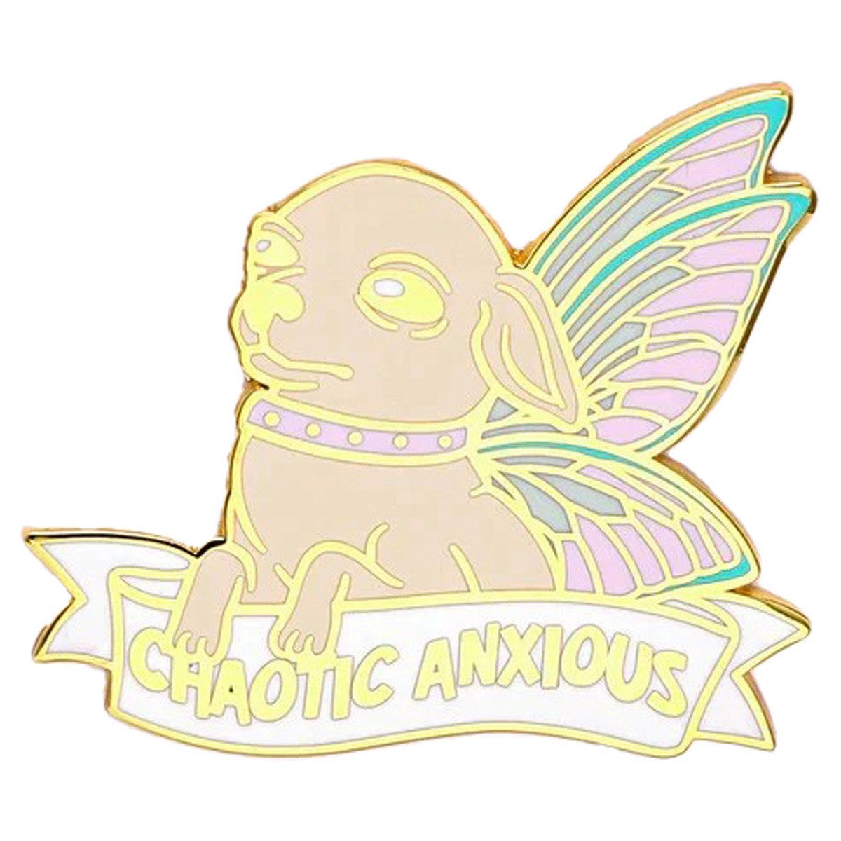 Enamel Pin: Alternative Alignments: Chaotic Anxious Chihuahua