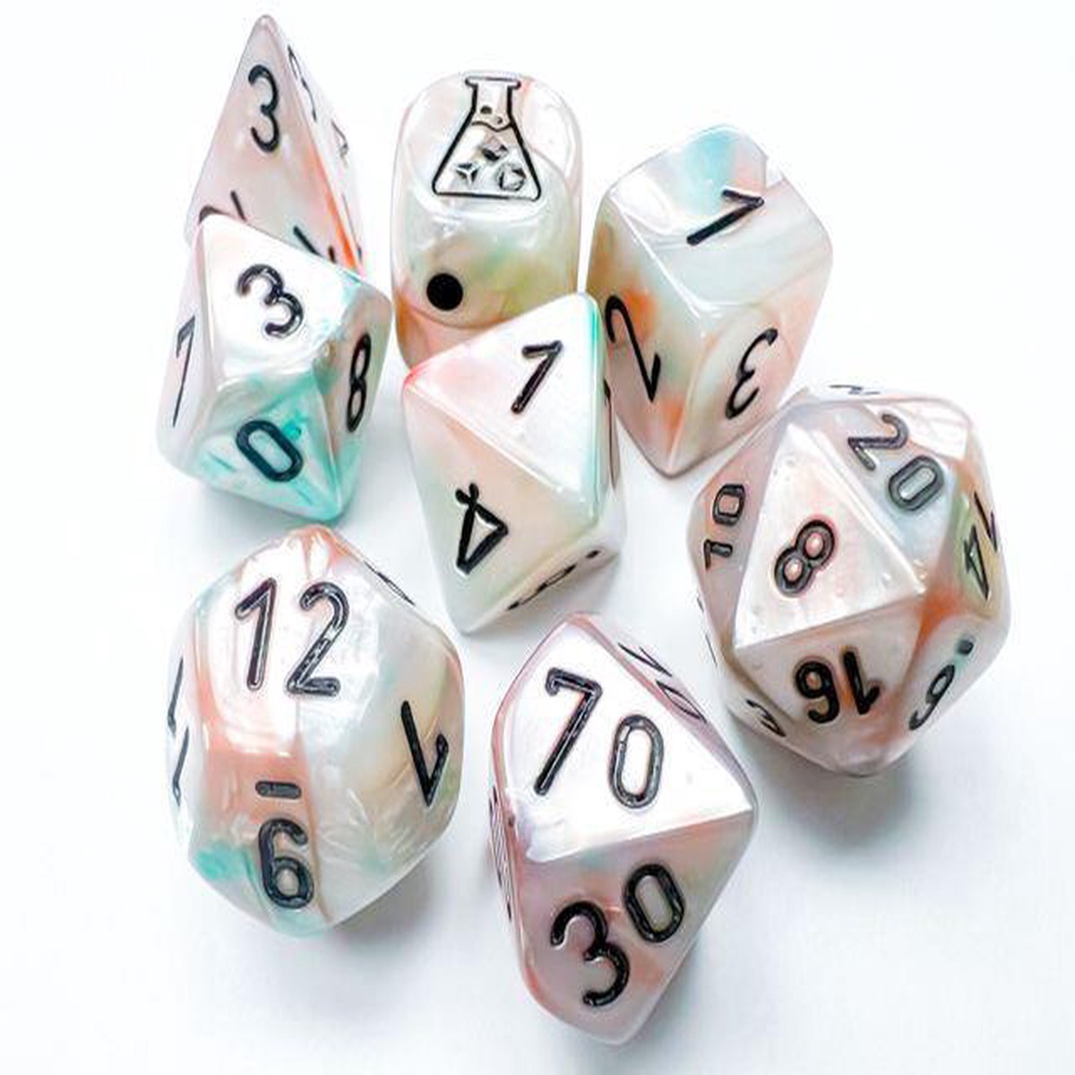 30056 CHX Lab Dice Poly Lustrous Sea Shell/Black